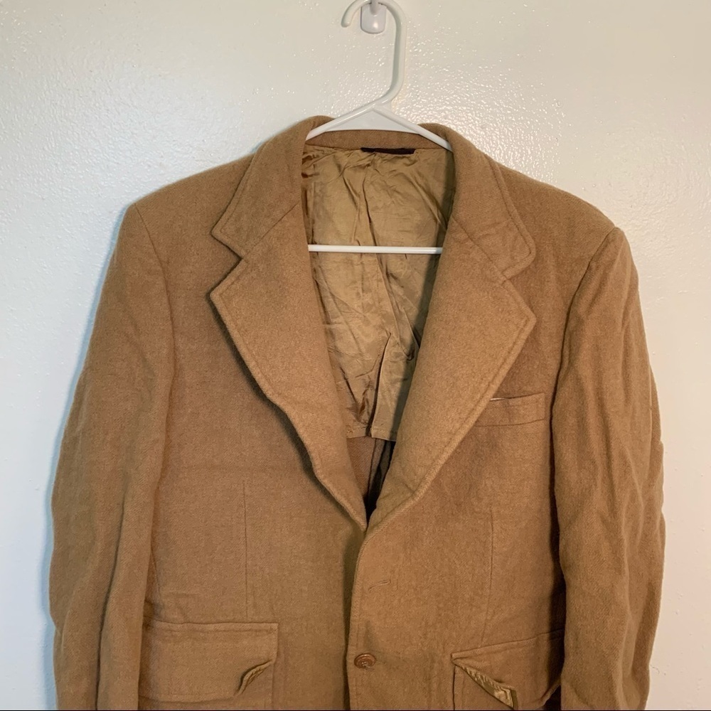 Vintage Palm Beach Men's Blazer Sports Coat 100% Camel Hair Camel Tan Union Made - Picture 3 of 11